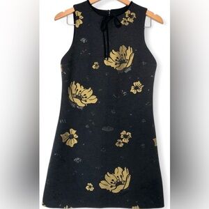 Zara Navy and Gold Floral Dress